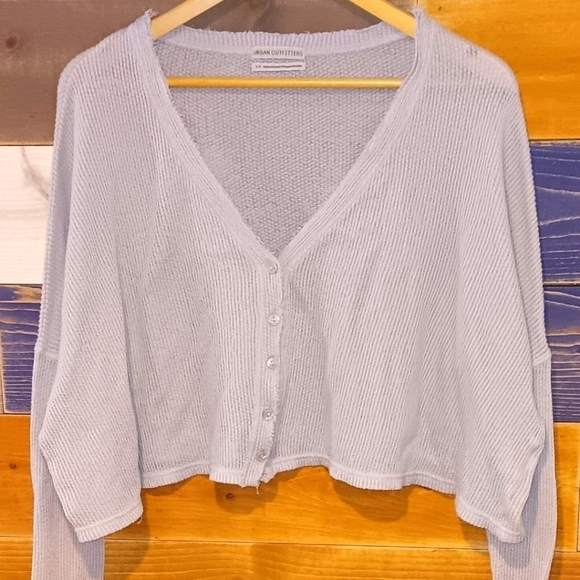 Urban Outfitters Thermal Cropped Top S grey - Picture 2 of 6